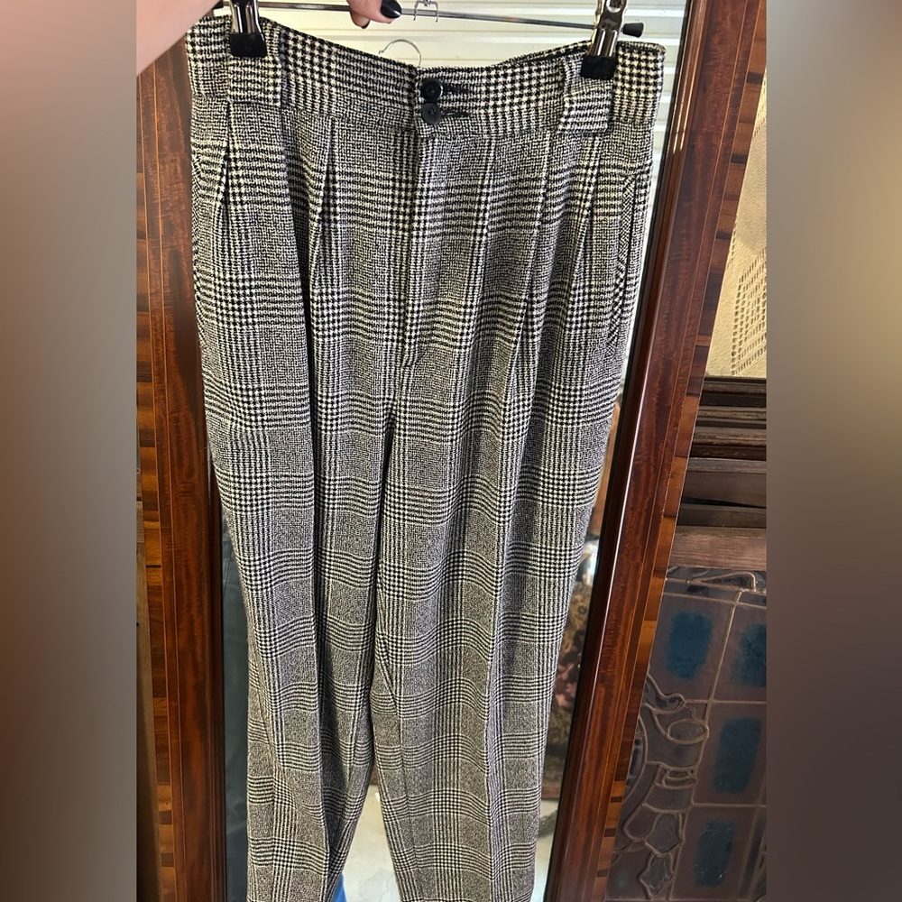 Black and White Wool Pants
